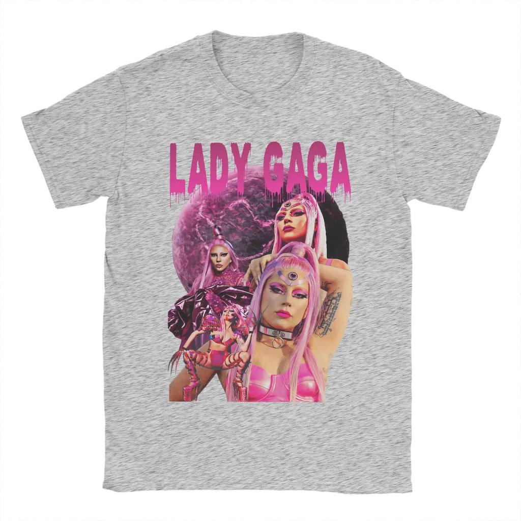 Lady Gaga Pink Drippy Portrait Vintage T-Shirt, Unisex Pop Fan Streetwear Tee, 100% Cotton Casual Short Sleeve Top