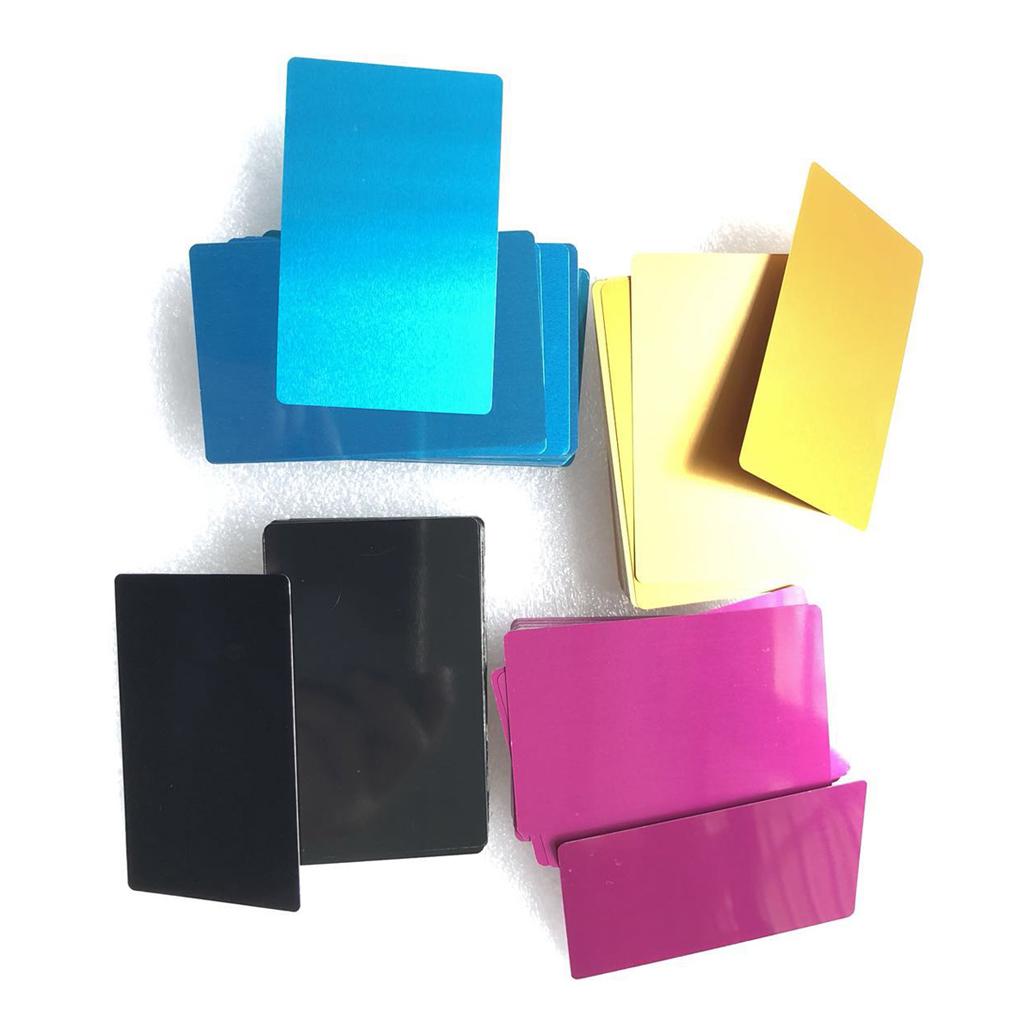 Multicolor Aluminum Blank Business Cards Engraving Tags Mark Impressive Business Visiting Name Cards for Office 100PC