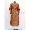 Indický červený potisk Frida Kahlo bavlněné hippie maxi dámské noční prádlo kaftanové šaty CKFTN-SCRN-FULL-BUYIT-018