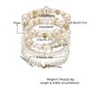 4pcs Elegant Vintage Minimalist Women'S CCB Imitation Pearl Beaded Elastic Bracelet Set , Suitable for Daily Wear, Vacation, Parties, Weddings Gifts,