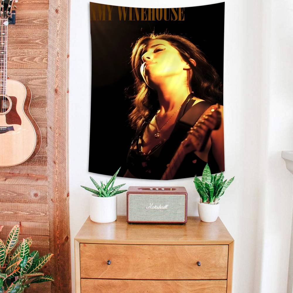 Famous Music Singer Amy Winehouse Classic Vintage Printed Large Wall Tapestry Wall Hanging Decoration Household Decor Blanket