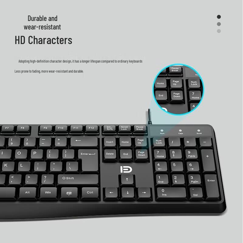 Fude Ergonomic Wired Keyboard and Mouse Combo