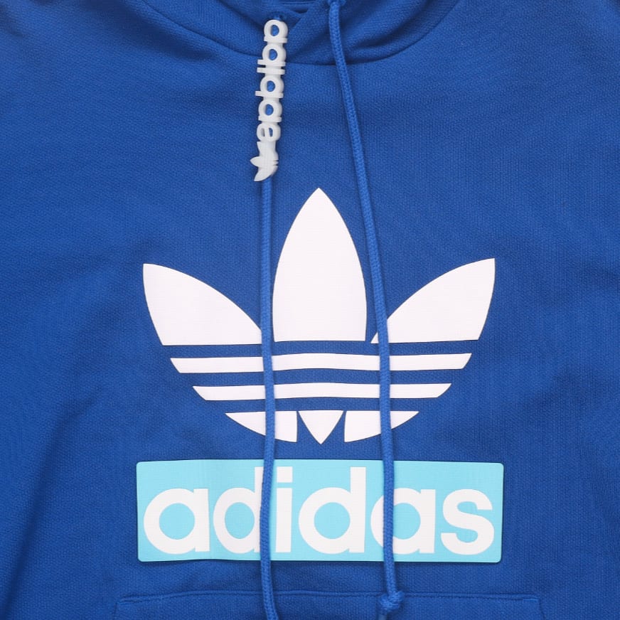 adidas Originals BIG TREFOIL Sweatshirts Men's Collegiate Blue Hooded Moderate Regular H09353