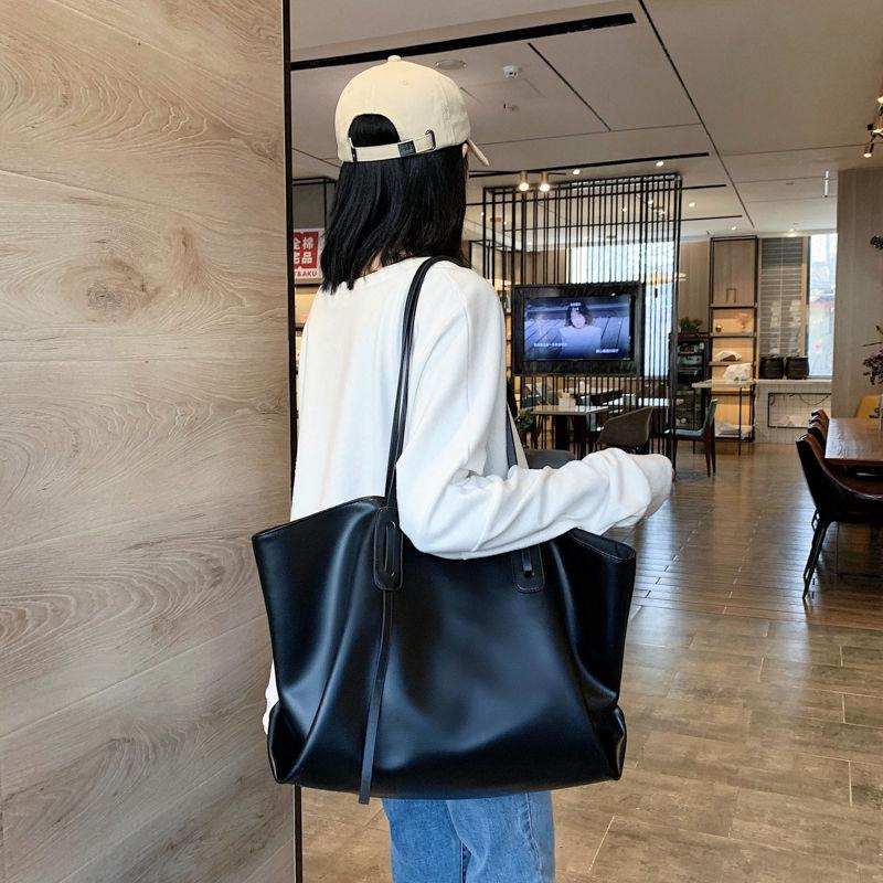 Large Capacity Women's Bag Korean Style Fashion Casual Handbag Shoulder Bag Versatile Simple Parent-Child Tote Bag