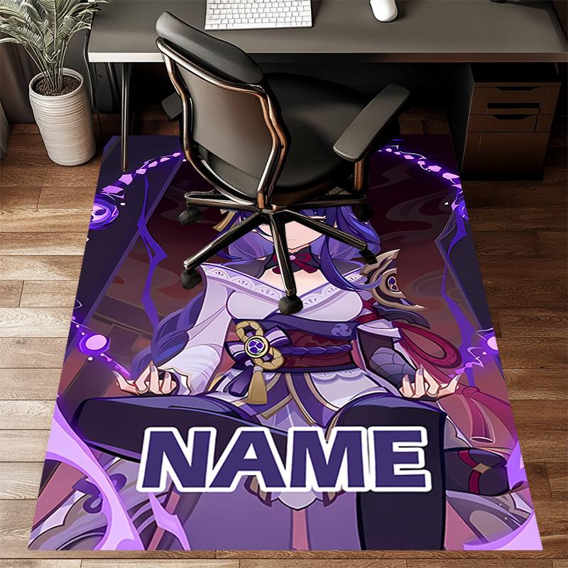 Custom Genshin Impact Mat Personalized Name, Polyester Washable Indoor Entryway Rug, Gift for Christmas, Easter, Thanksgiving Day