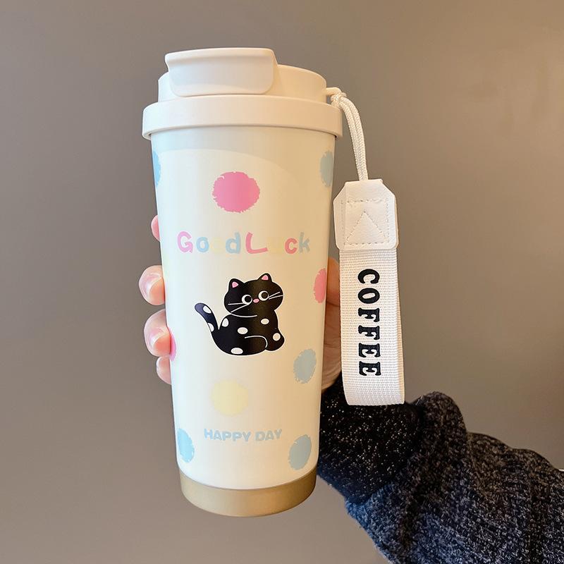 Thermos Cup, Student High-value Accompanying Cup, Car Double Drink, Straw Water Cup