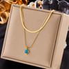 DIEYURO 316L Stainless Steel Gold Heart Pearl Pendant Necklace For Women Punk Street Rustproof Neck Jewelry Party Gift
