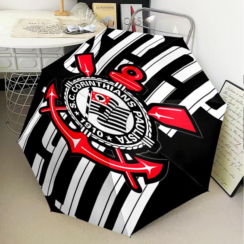 1PC Sport Club Football Crest Printed Umbrella Folding umbrella, automatic umbrella 8-Frame for Travel, camping Fan gifts Christmas Gifts