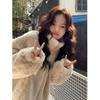 Women's Oversized Stand Collar Zip Up Fleece Jacket Double Sided Sherpa Thick Warm Teddy Coat Loose Loungewear Winter Outerwear