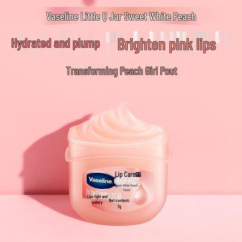 Vaseline Nourishing Lip Balm, Sweet White Peach, 2x7g
