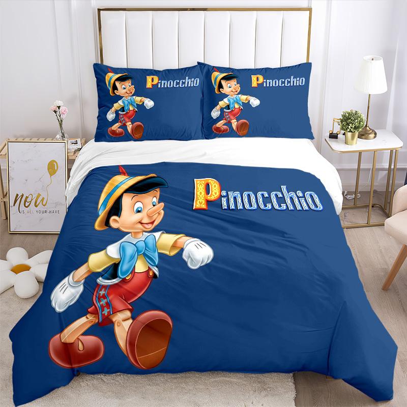 Pinocchio'S Jolly Adventure Print 3Pcs Bedding Setduvet Cover With 2 Bedropillowcase Home Birthday Gift