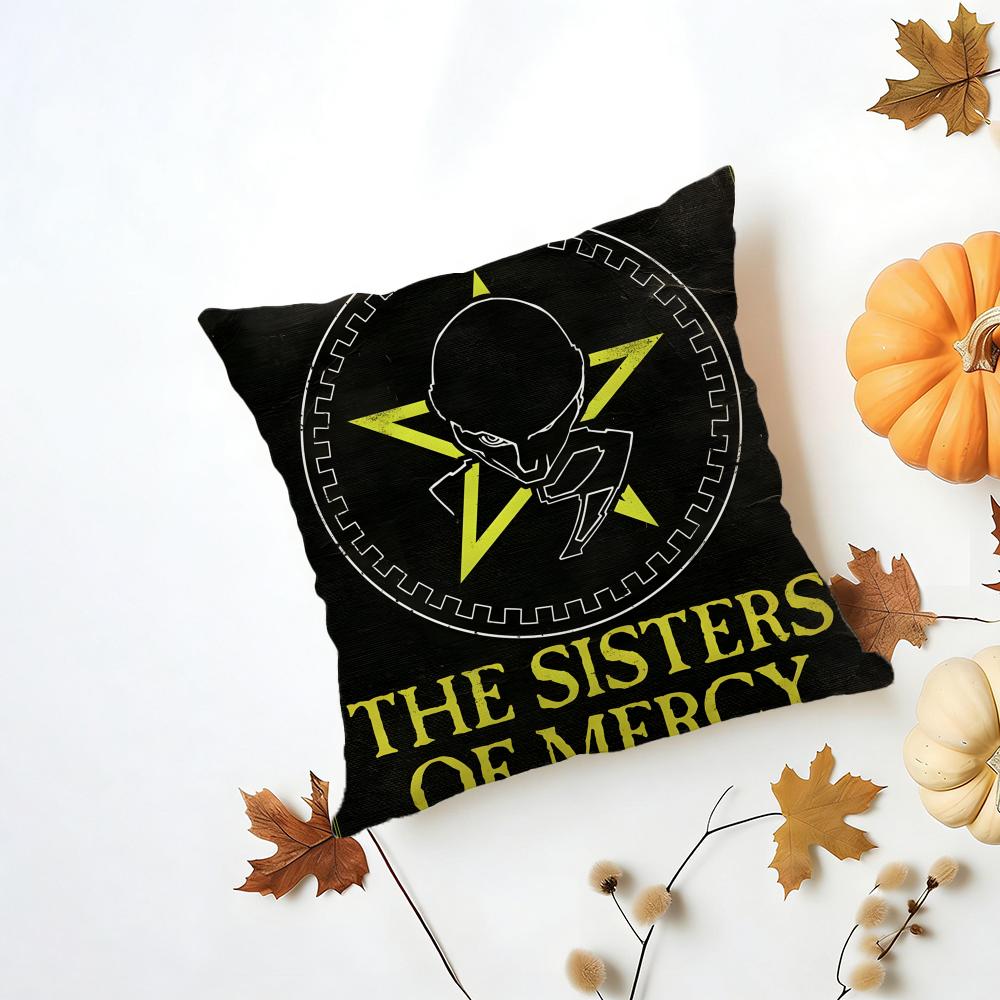 Band Gothic T-The S-Sisters O-Of M-Mercy Cushion Cover Washable Linen Pillowcase Soft For Daily Sofa Bed Home Room Decor