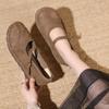 Fashion Retro Mary Janes Flat Shoes for Women Fashion Patchwork Shallow Casual Flats Plus Size Ladies Spring Autumn Soft Leather Loafers