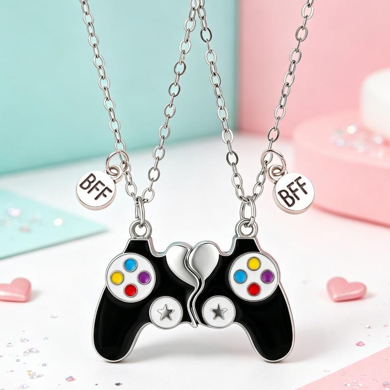 2 ks Magnetický přívěsek na rukojeť herní konzole Nejlepší přátelé Náhrdelník Řetízek Roztomilý Bff Šperk přátelství Přívěsek