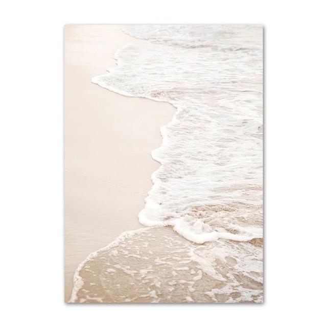 Liść palmowy różowy odcień złote drzwi muszla plażowa Nordic plakat ścienny na płótnie malarstwo ścienne drukowany obraz na wystrój salonu nieoprawione