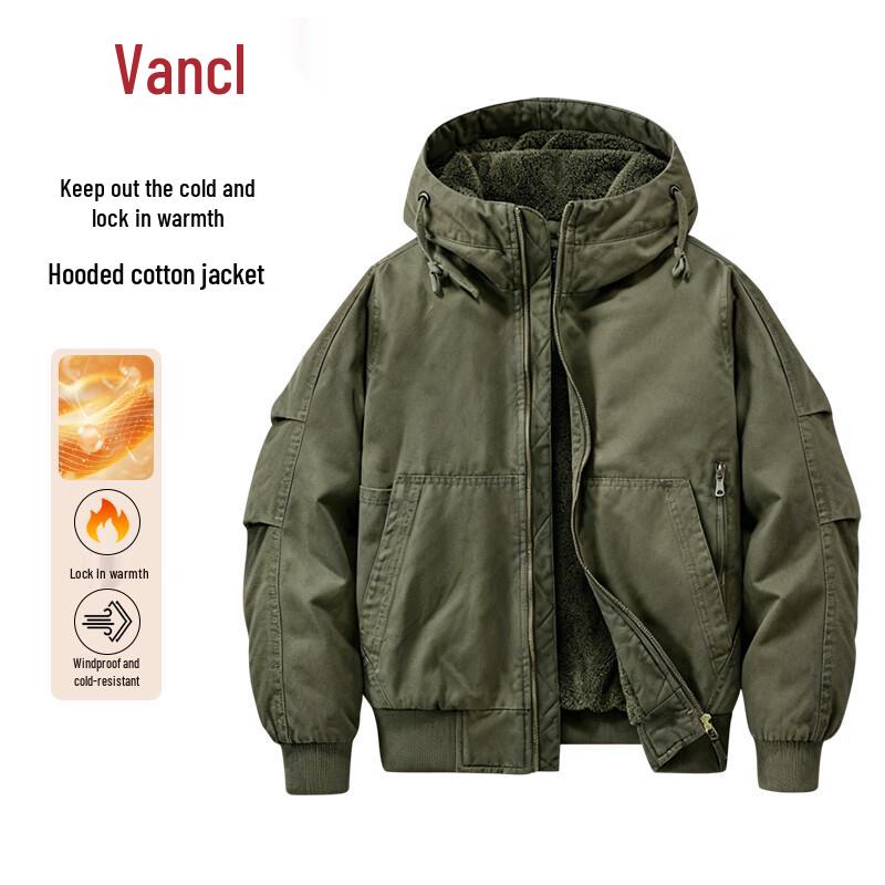 VANCL Men s Fleece Lined Hooded Workwear Jacket L