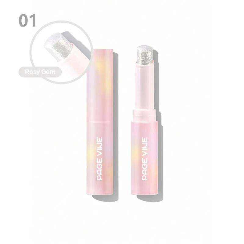 Sparkling Jelly Highlighter Stick Pearlescent Monochrome Shine Glitter Highlight Eyeshadow Stick High Gloss Face Brighten Makeup