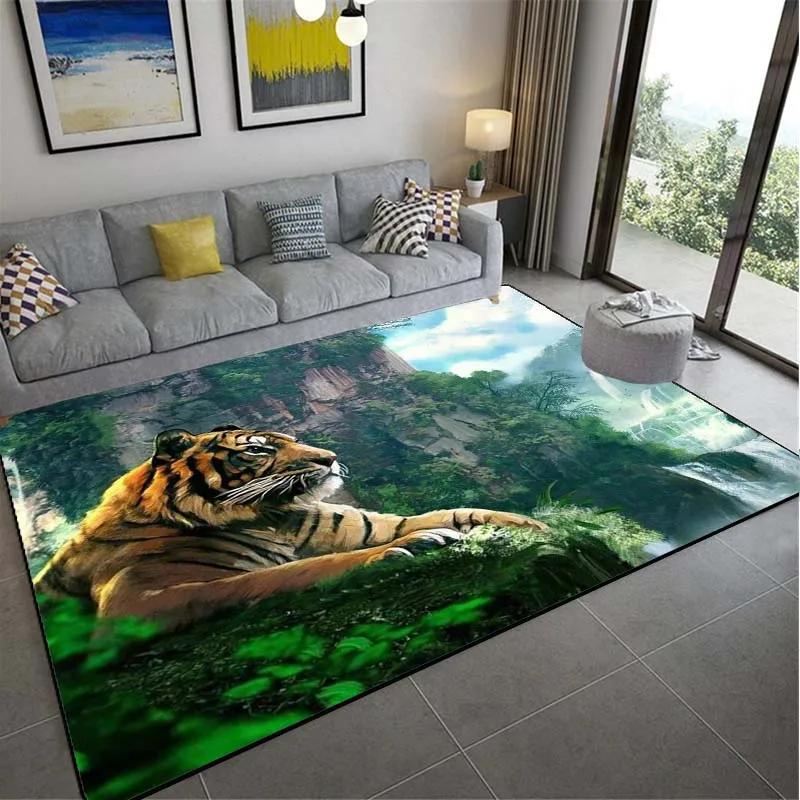 Home Decoration Tiger Wild Animals Pattern European Style Floor Mat Hallway Rug Bedroom Living Room Kitchen Hallway Rug