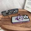 For iPhone 16 Pro Magnetic Case with Kickstand Dual-Color TPU+Acrylic Phone Back Cover