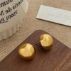 Fashion Shiny Half Ball Earrings Metal Geometric Stud Earrings Vintage Gold Silver Color Daily Holiday Women Jewelry Gifts