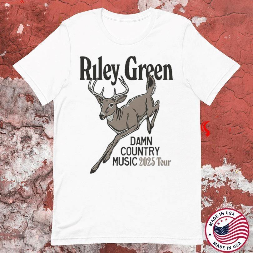 

Riley Green Deer Damn Country Music 2025 Tour White T Shirt Full Size S-5XL Unisex T-Shirt XL