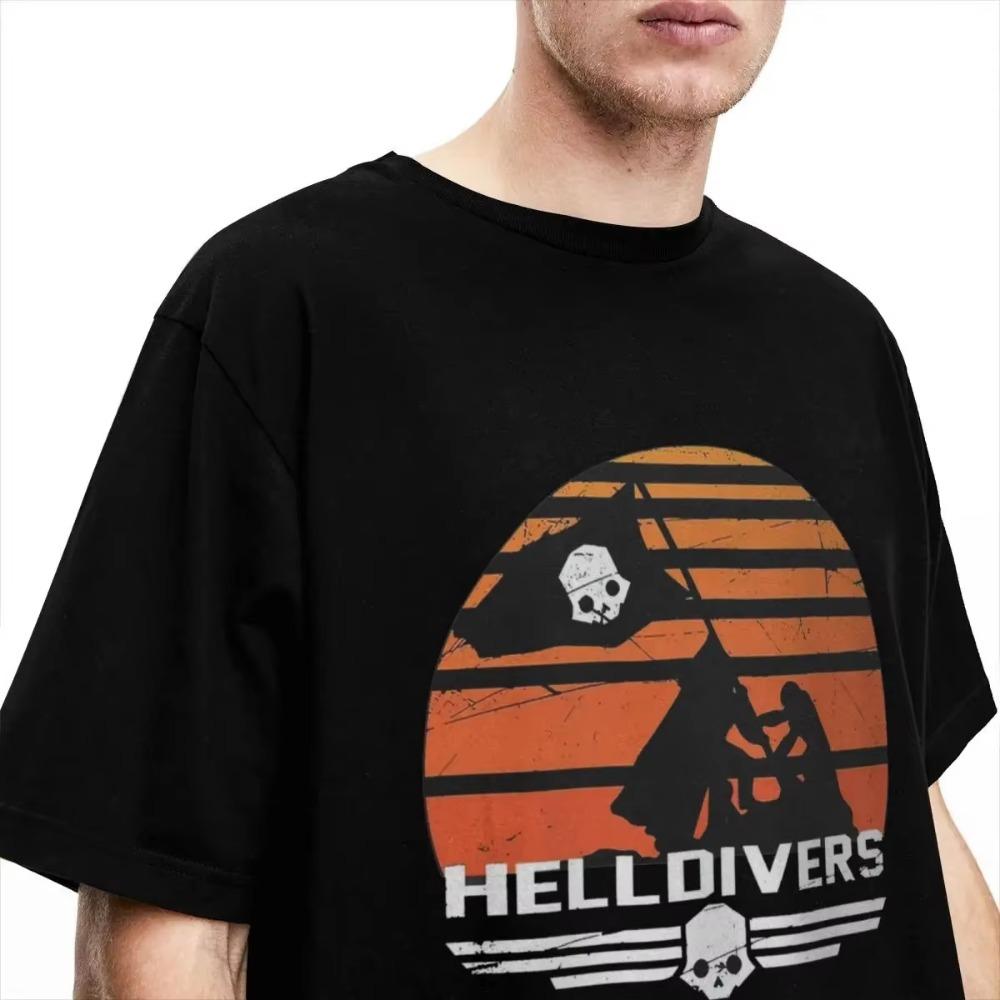 Men Women's Helldivers 2 Plant The Flag Shirt Apparel Video Game Cotton T-shirt Clothing Funny Tee Shirt All Seasons