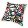 Retro Cassette Tape Pillow Cover, Colorful Music Mix Design Cushion Case For Living Room Bedroom Home Decor Gift