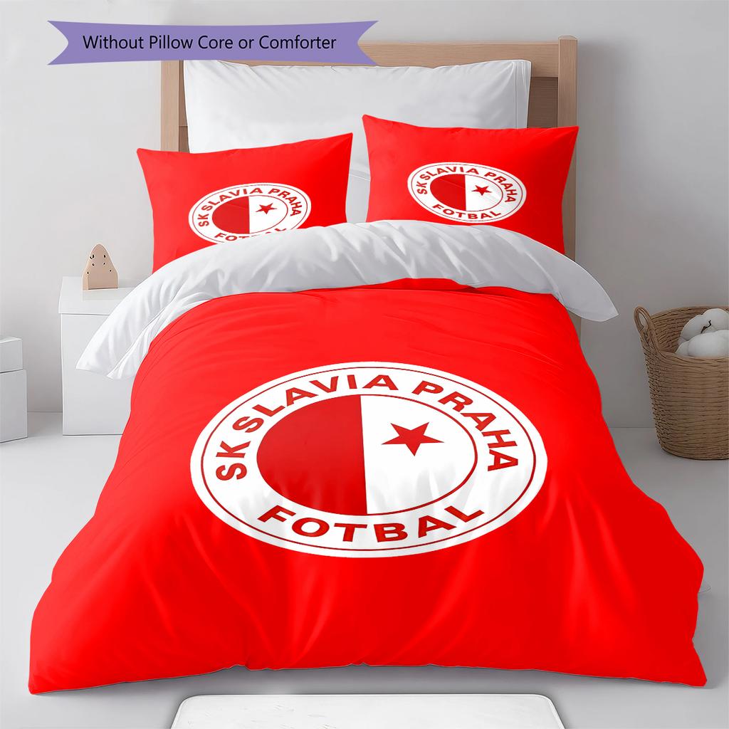 SK Prague Slavia Pattern Bedding,Quilt Set Quilt Cover Pillowcase Home Birthday Gift (1 * Duvet Cover + 2 * Pillowcase, Without Core)