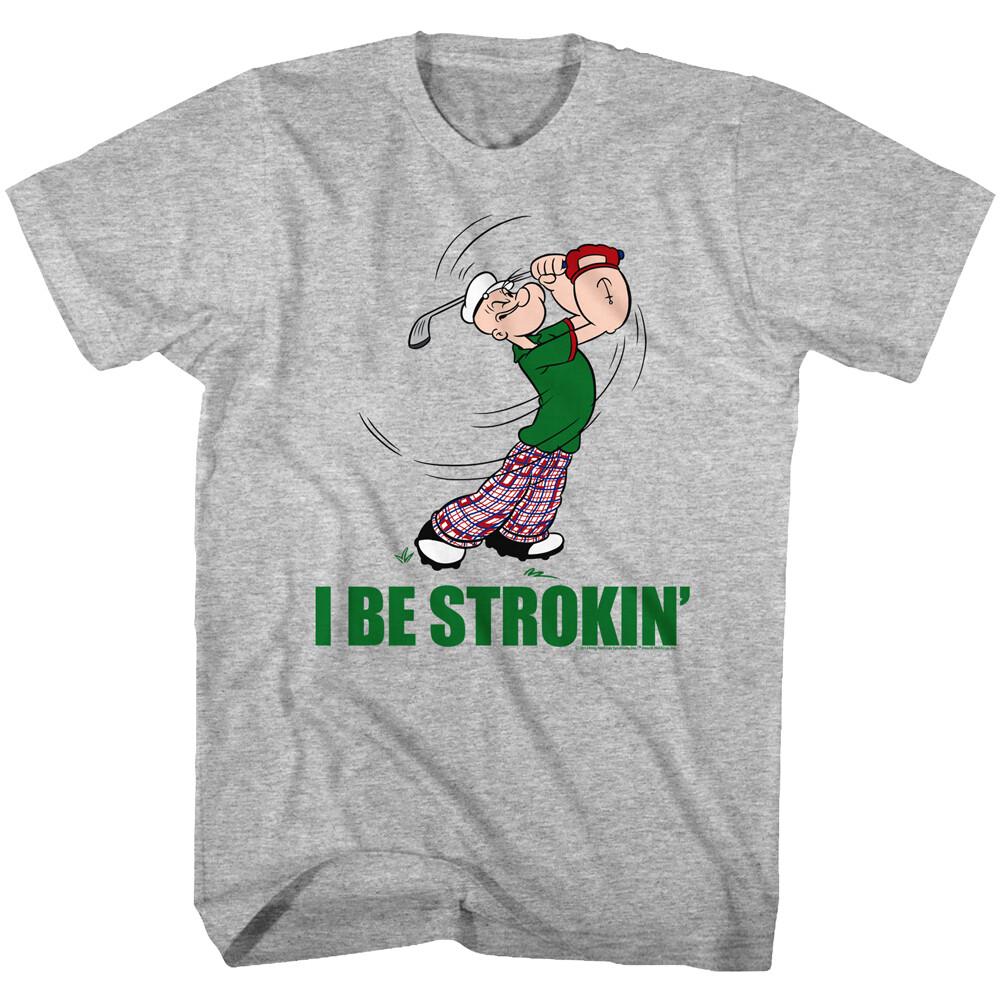 Popeye The Sailor Man Classic Cartoon Playing Golf I Be Strokin Men s T Shirt  Unisex T-Shirt L
