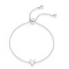 1 Pair Bracelet Heart Decor Adjustable Length Couple Bracelet Small Heart Charm Bangles Fashion Jewelry Gift