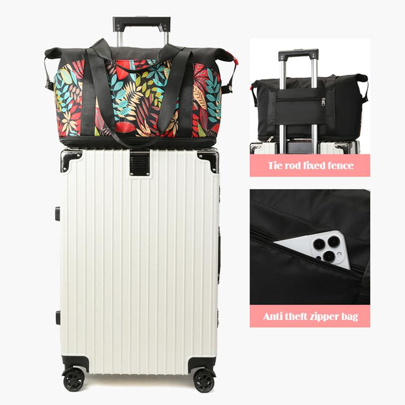 Składana Torba Podróżna na Bagaż z Nadrukiem Kabinowa Duża Pojemność Torba Weekendowa Wodoodporna Torba Sportowa na Siłownię Damska Torba Tote