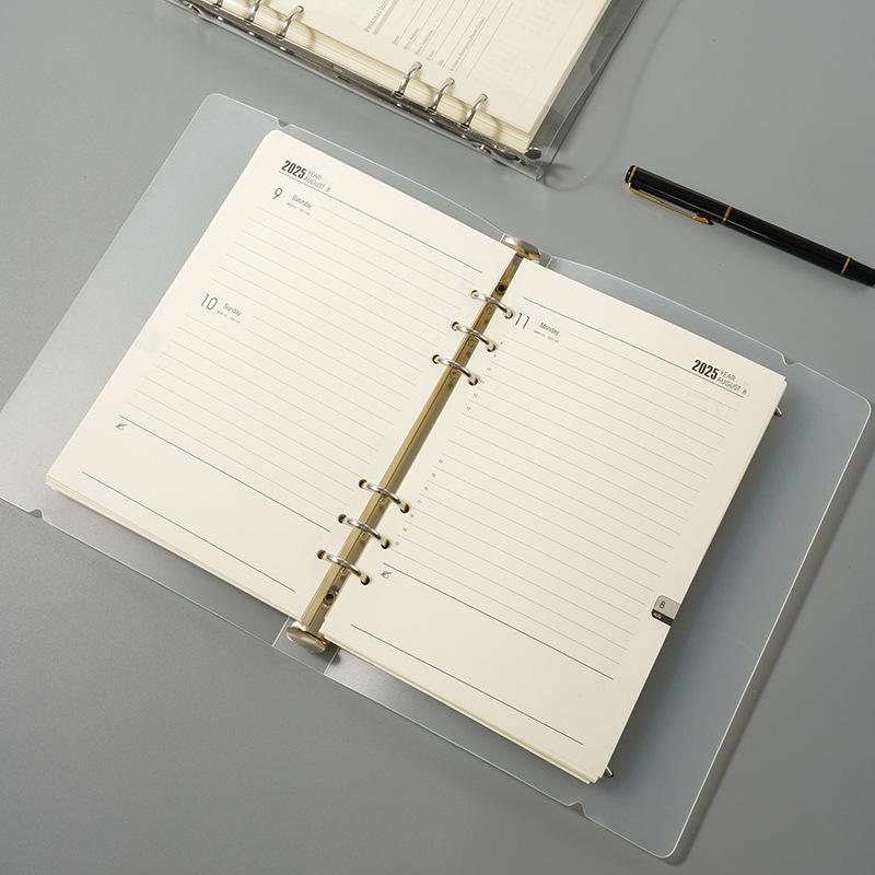 Colorful Detachable 2025 English Calendar Square PVC Loose-Leaf Notebook Pages