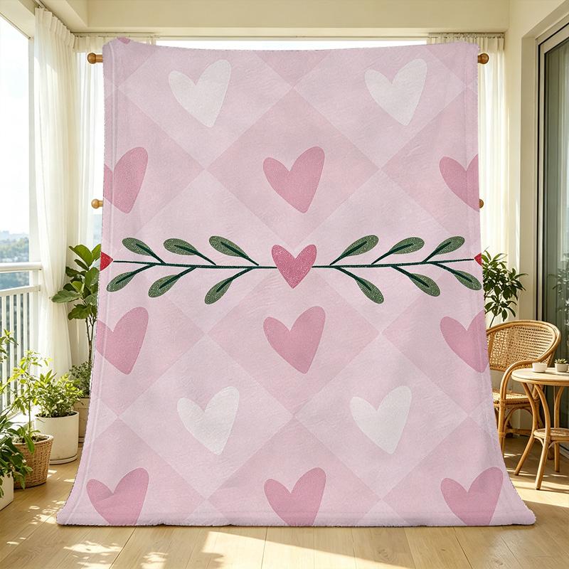 Heart Series Plush Fleece Blanket Soft, Warm & Cozy for Home, Ideal Valentine's Day Gift