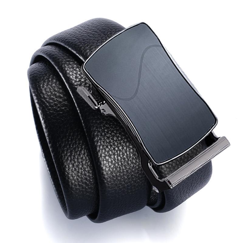 Men's Automatic Buckle Belt New Head Layer Cowhide Pants Belt Gift Box Belt Belt