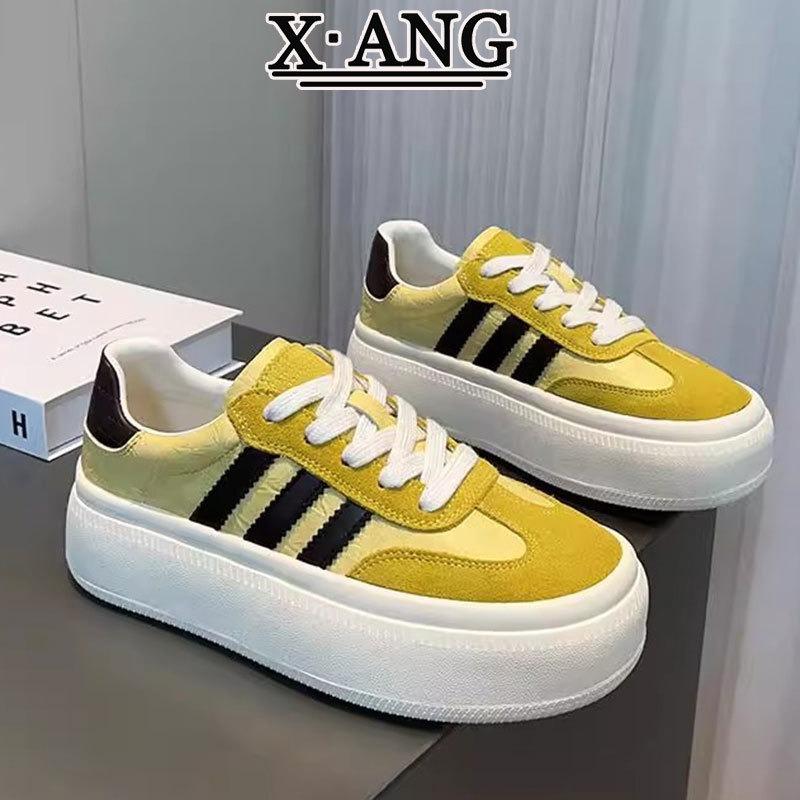 Leather children's shoes versatile platform white shoes spring and summer new heightening board shoes casual sports shoes