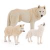 9-Piece Wildlife Park Simulation: Solid Male Wolf, Howling Wolf, White Wolf, and Wolf Cub Figurine Set