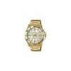 Casio MTP-VD01G-9E Analog Watch Gold Case Black Dial Leather Strap