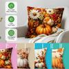 Autumn Pumpkin Cushions Pillowcase Printed Polyester 45x45cm Throw Pillow Cover Decorative Sofa Cushion Pillowslip Home Decor