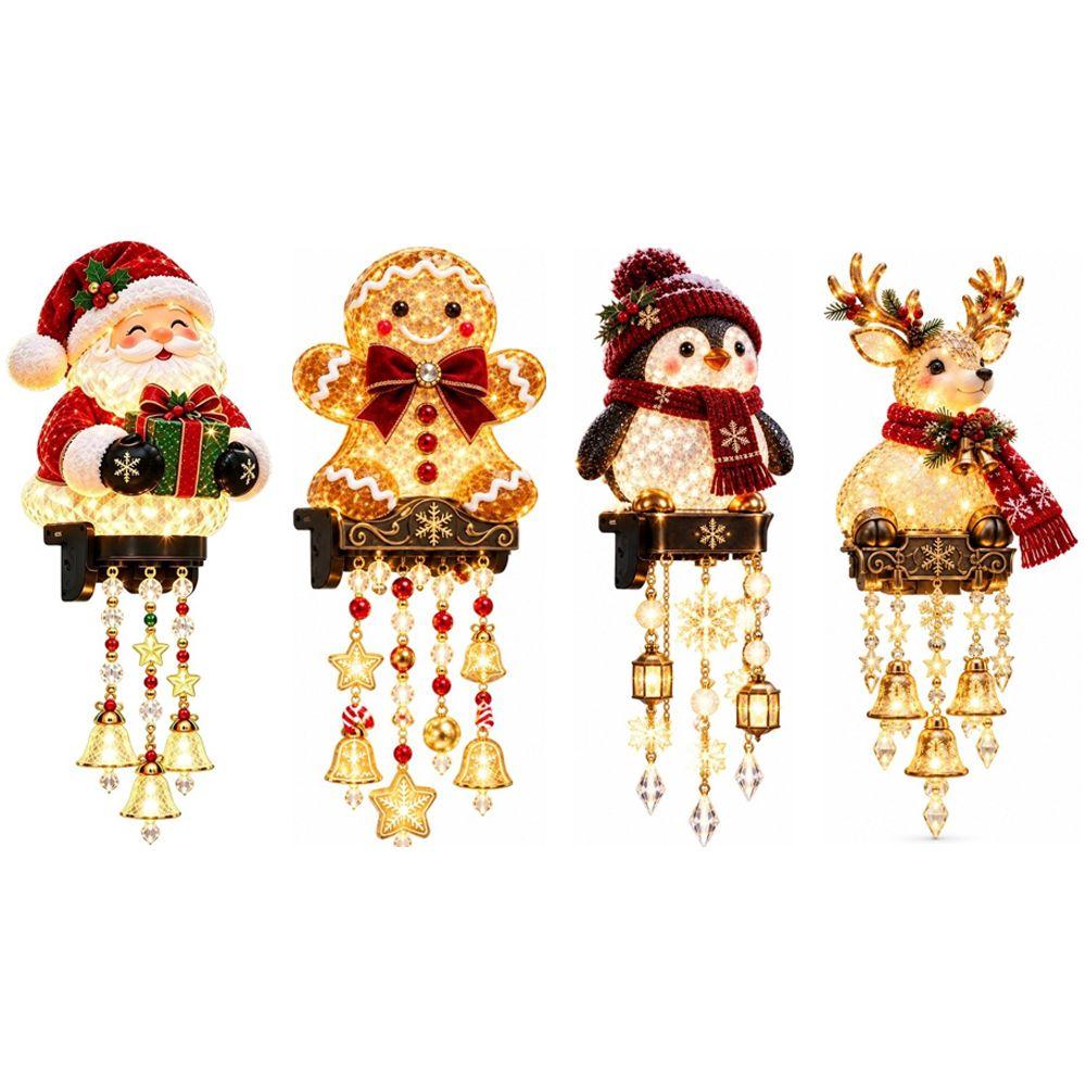 Penguin Christmas Porch Railing Lights Reindeer Christmas Figure Light Holiday Yard