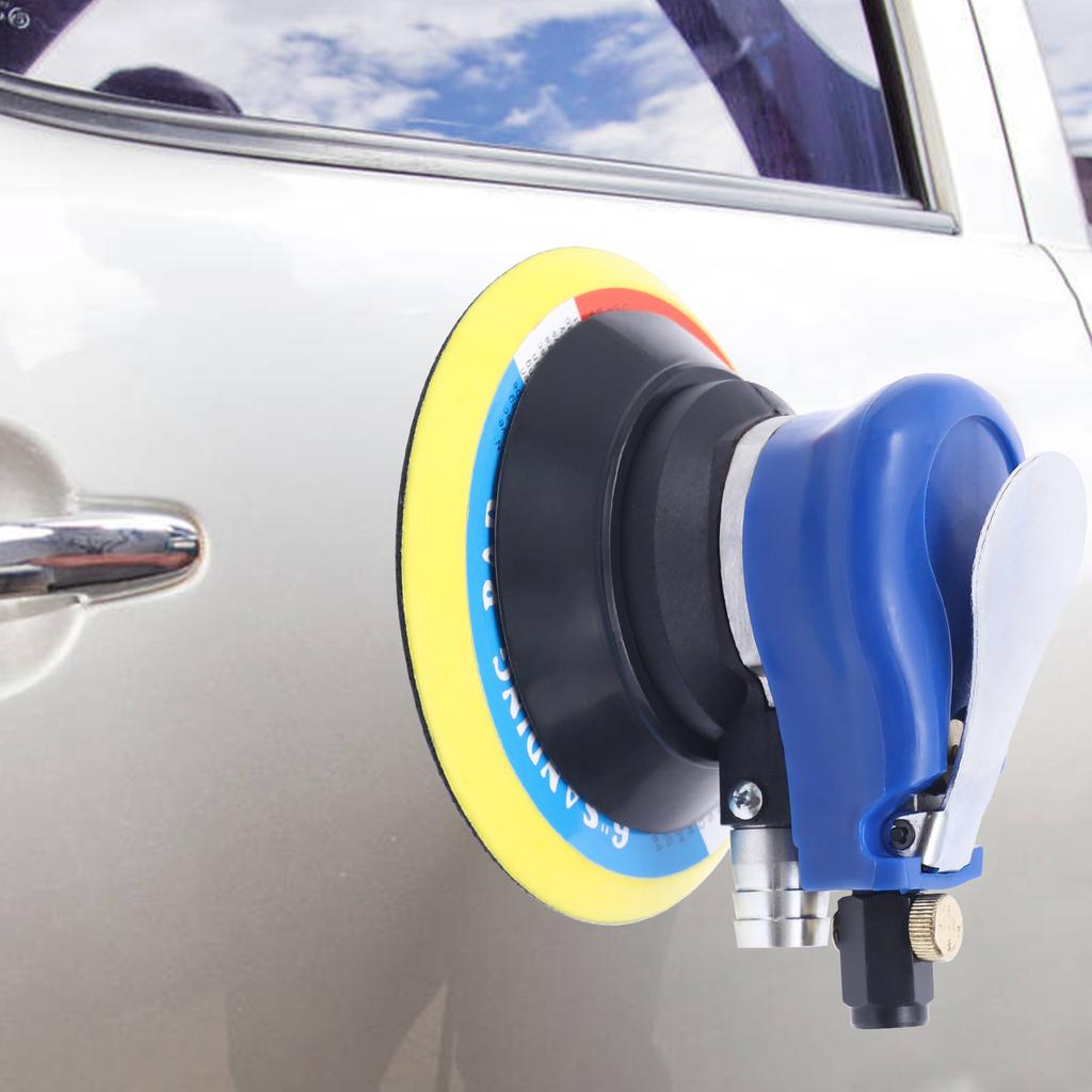 6 Inch Pneumatic Orbital Sander Air Sanding Machine 10000rpm Air Palm Random Orbital Sander for Car Wood Metal Sanding Polishing