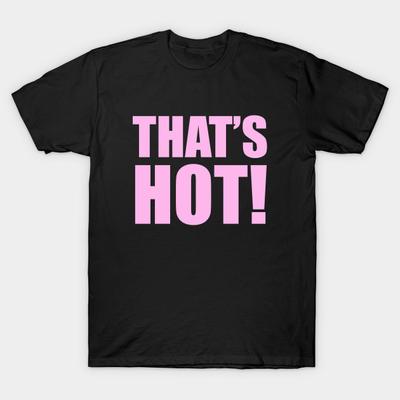 Asian Size Men Black Print T-shirt That'S Hot Y2K Slogan Iconic Ii No-Cut Heat Transfer Print Cotton Tshirt
