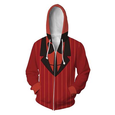 Helluva Boss Fizzarolli Cosplay Zip-up Hoodie Winter Long Sleeve Zipper Sweatshirts Loose Fashion Manga Cartoon Print Hoody