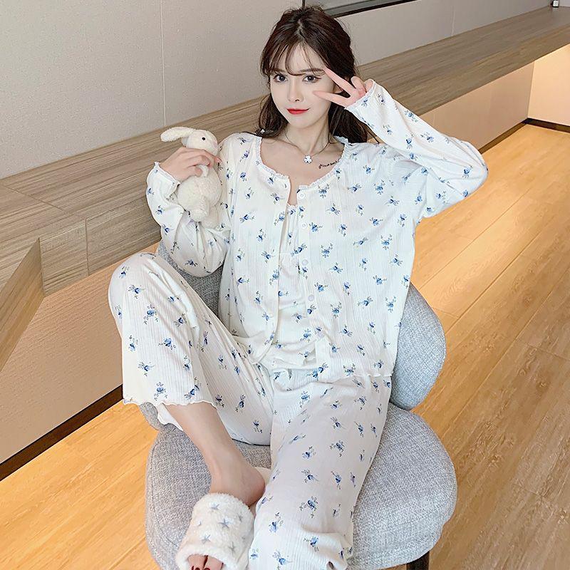 2024 Autumn/Winter Women's Gold Velvet Pajama Set: Long Sleeve & Pants, Palace Princess Style, Indoor/Outdoor Wear