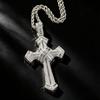 European and American Hip-hop Style Copper Inlaid Zircon Cross Pendant Full of Diamonds Men's Street Fashion Necklace Accessories