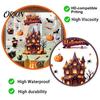 Halloween Haunted Castle Wall Decals Static Window Clings, Spooky House Glass with Pumpkin Quick Installation Holiday Supplies Bat Witch, Removable