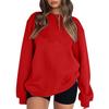 2024 Autumn/Winter Women's Casual Loose Solid Color Round Neck Hoodie