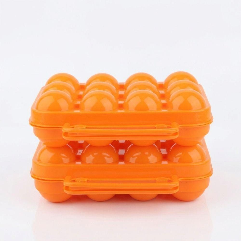 2PCS Household Storage Compact Egg Tray 12-Slot Durable Eggs Holder Easy to Use With Handle Eggs Organizer Kitchen Use