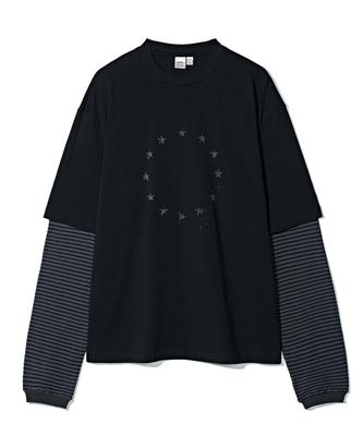 PARTIMENTO Circle Star Layered Long Sleeve Black