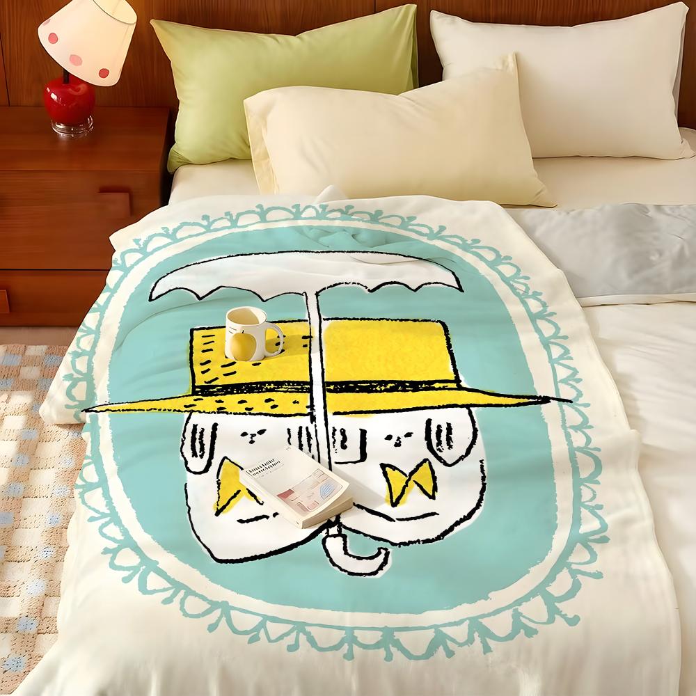 Craft I-icocrafts Throw Flannel Throw Blanket, Lightweight Cozy, Durable Washable Cute Cool