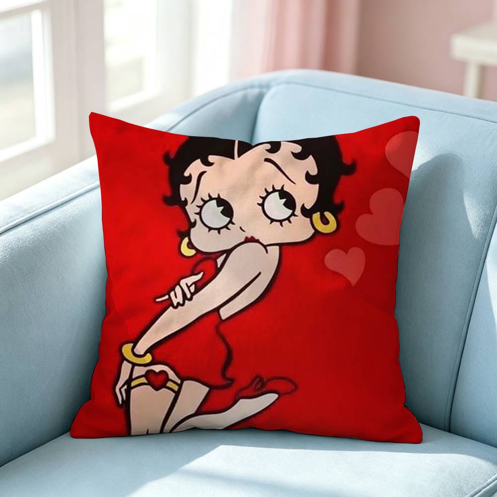 Hot Cartoon BBetty Boop Pillow Case Square DoubleSided Sofa Cushion Cover Bedroom Bedside Pillow